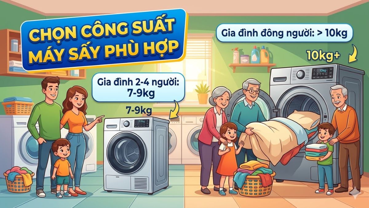 Chọn máy sấy thông hơi có công suất phù hợp