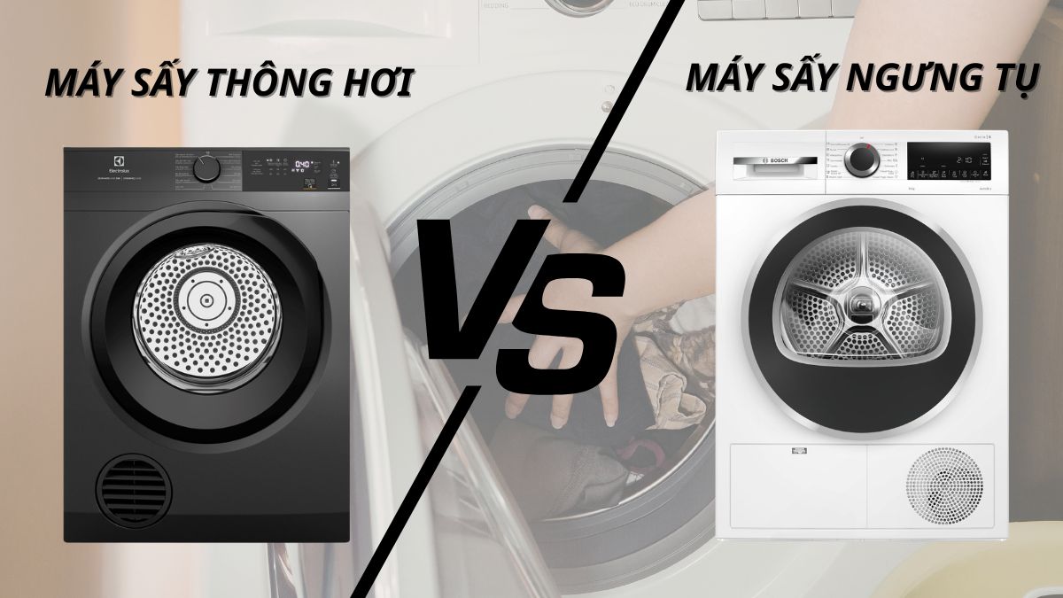 So sánh máy sấy thông hơi và ngưng tụ