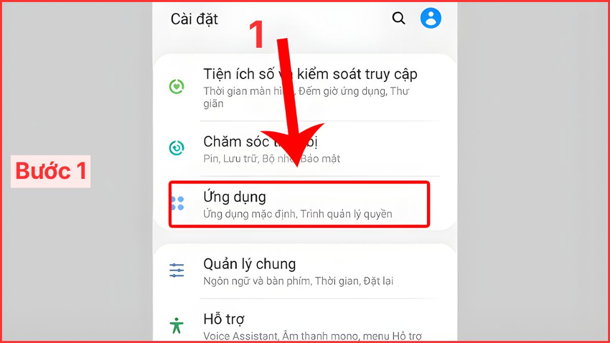 Gỡ quyền Xuất hiện trên cùng của các app nghi ngờ bước 1