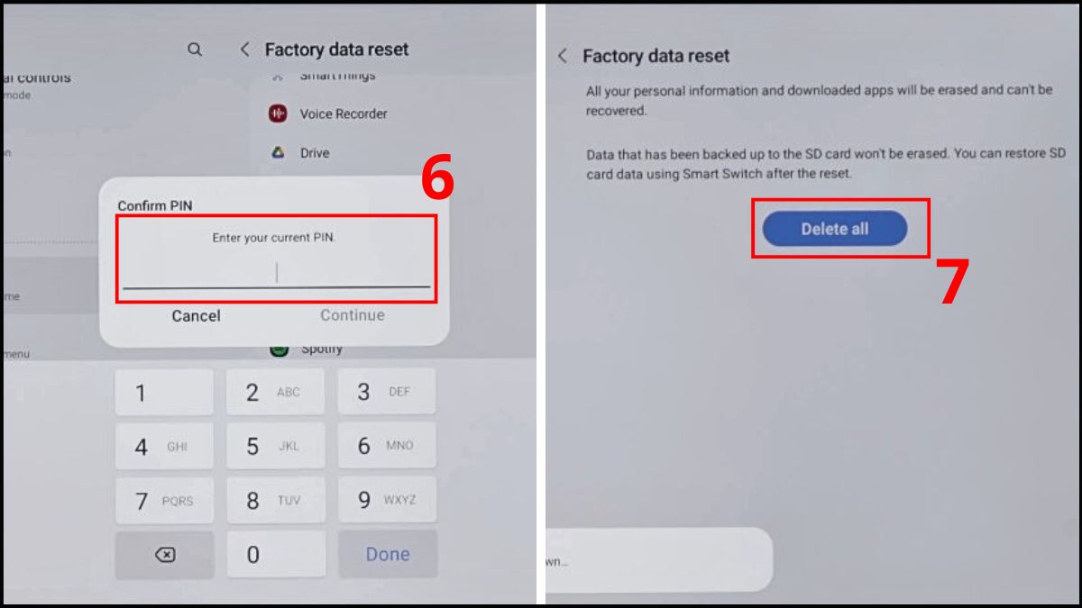 Cách khôi phục cài đặt gốc máy tính bảng Samsung bước 5
