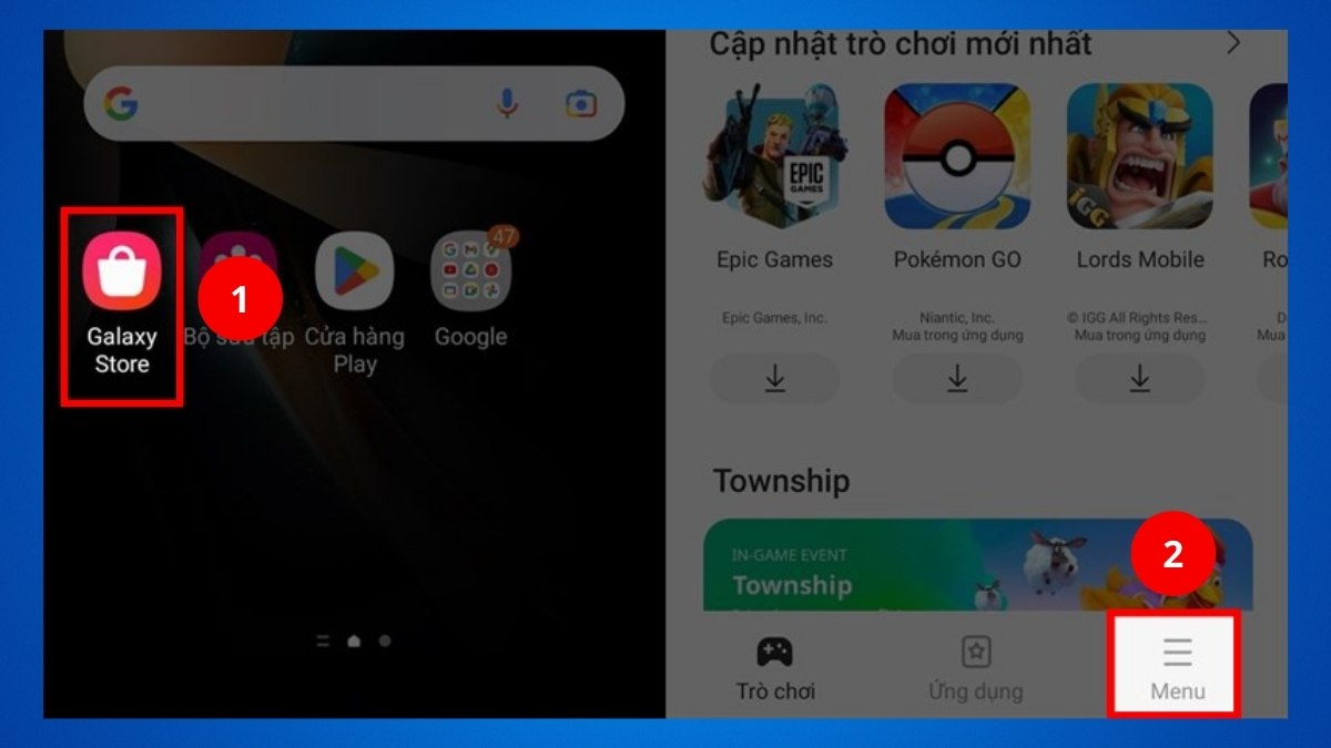 Cập nhật ứng dụng trên máy tính bảng Samsung để hạn chế tình trạng treo bước 1