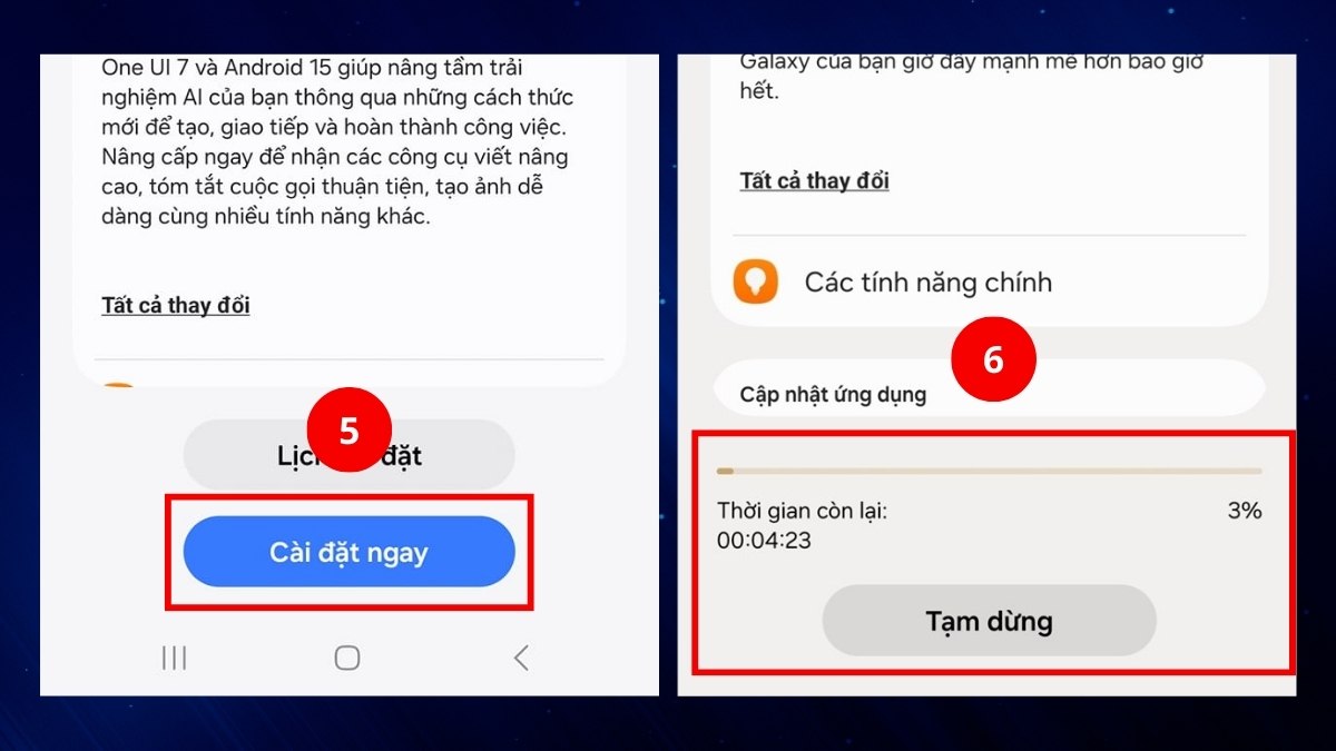 Cập nhật phần mềm và hệ điều hành máy tính bảng Samsung bước 3