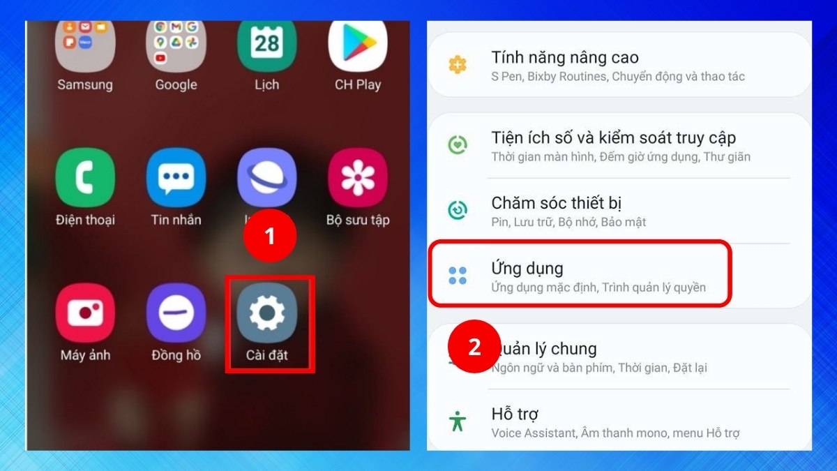 Cách xóa bộ nhớ đệm máy tính bảng Samsung bước 1