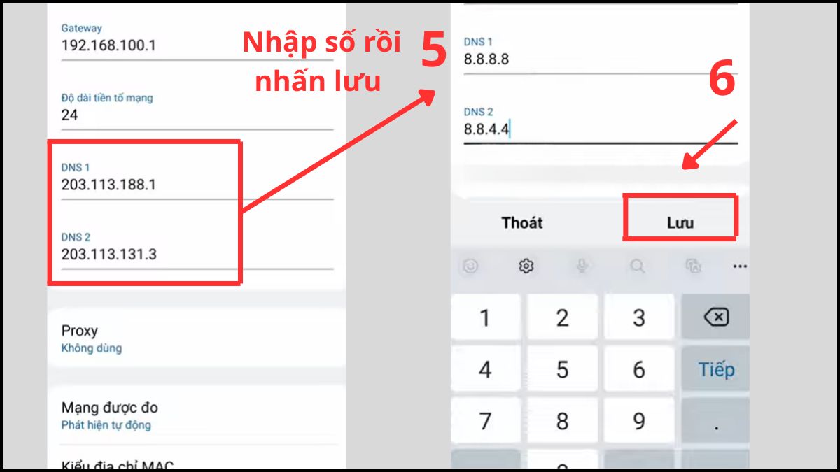 Thay đổi cài đặt DNS để khắc phục tình trạng máy tính bảng Samsung không kết nối được Wifi bước 3