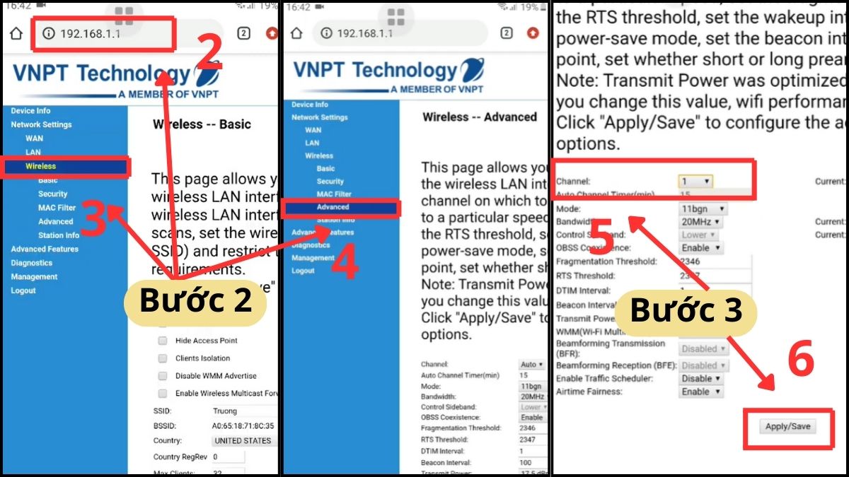 Thay đổi kênh Wifi (Channel) trên router bước 2