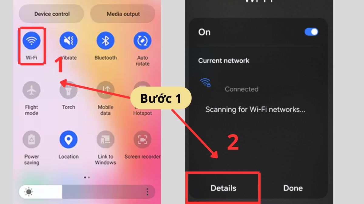 Tắt Wifi hoặc quên mạng trên máy rồi kết nối lại để khắc phục tình trạng máy tính bảng Samsung không nhận Wifi bước 1