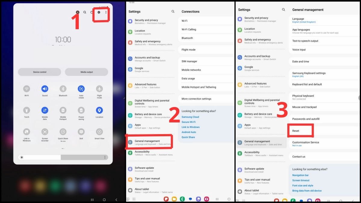 Đặt lại cài đặt mạng trên máy tính bảng Samsung bước 1