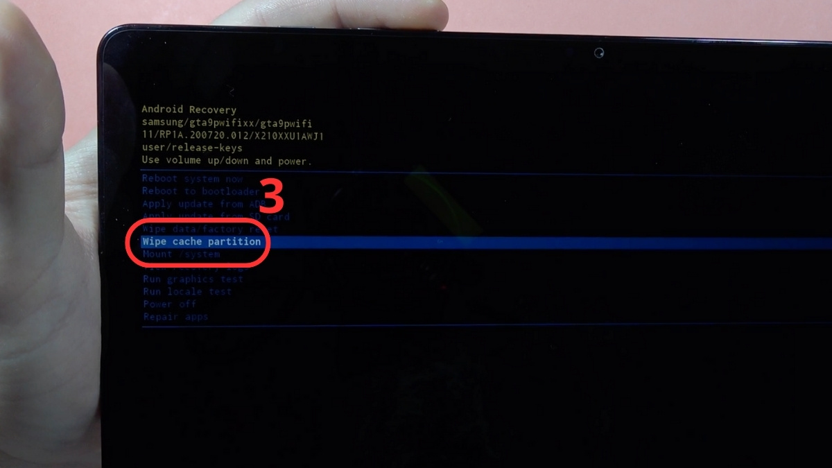 Xóa bộ nhớ đệm hệ thống để khắc phục máy tính bảng Samsung không lên nguồn bước 3