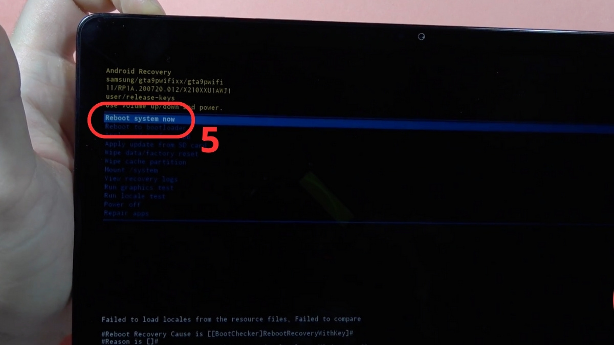 Xóa bộ nhớ đệm hệ thống để khắc phục máy tính bảng Samsung không lên nguồn bước 5