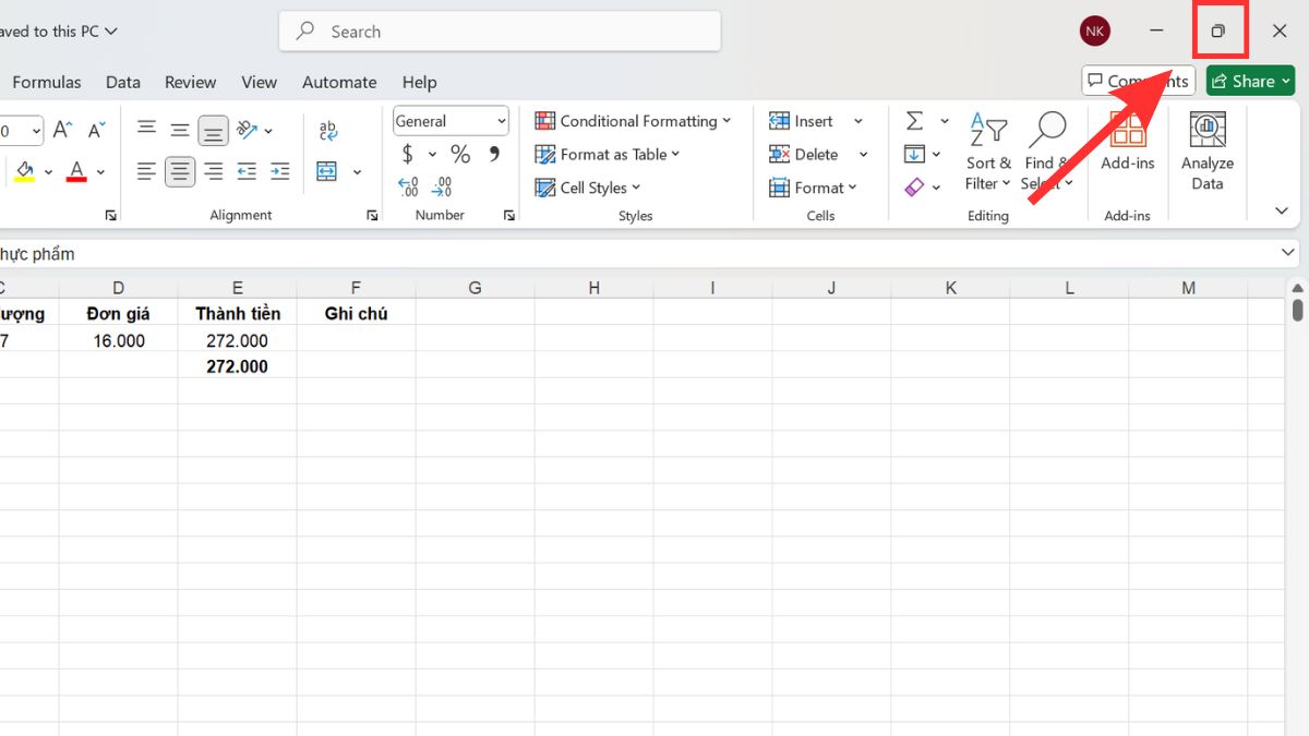 Cách mở 2 File Excel cùng lúc theo cách thủ công bước 1 (Hình minh họa)