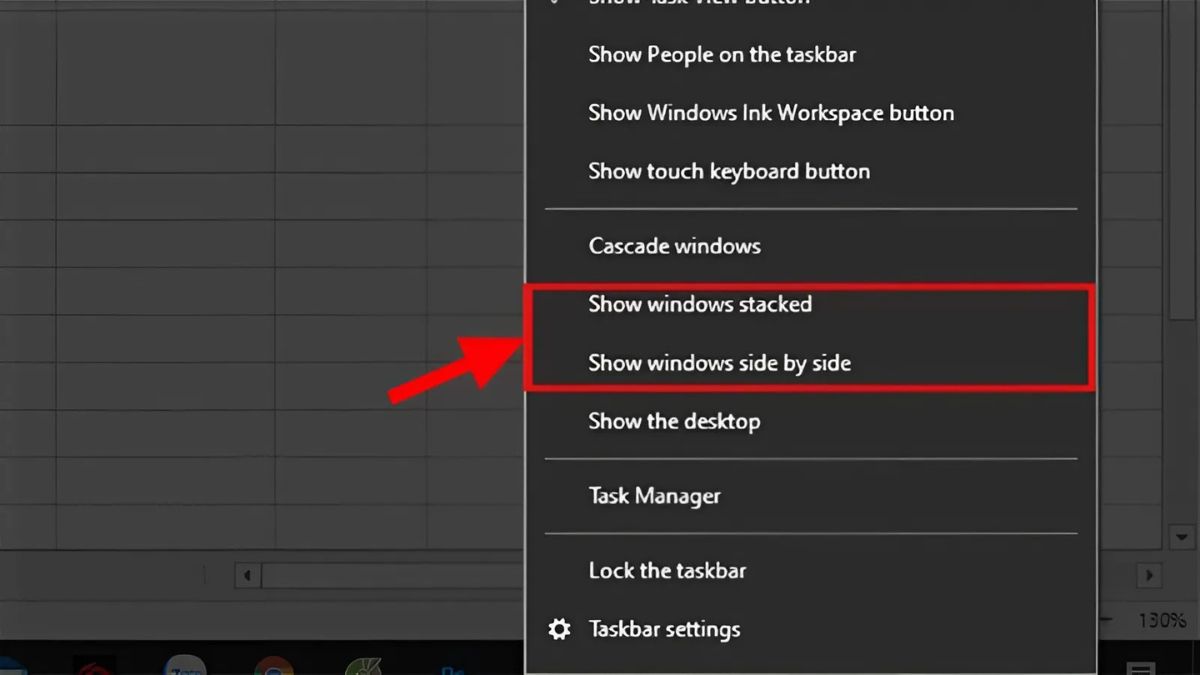 Sử dụng câu lệnh trên thanh Taskbar mở 2 File Excel cùng lúc bước 2 (Hình minh họa)