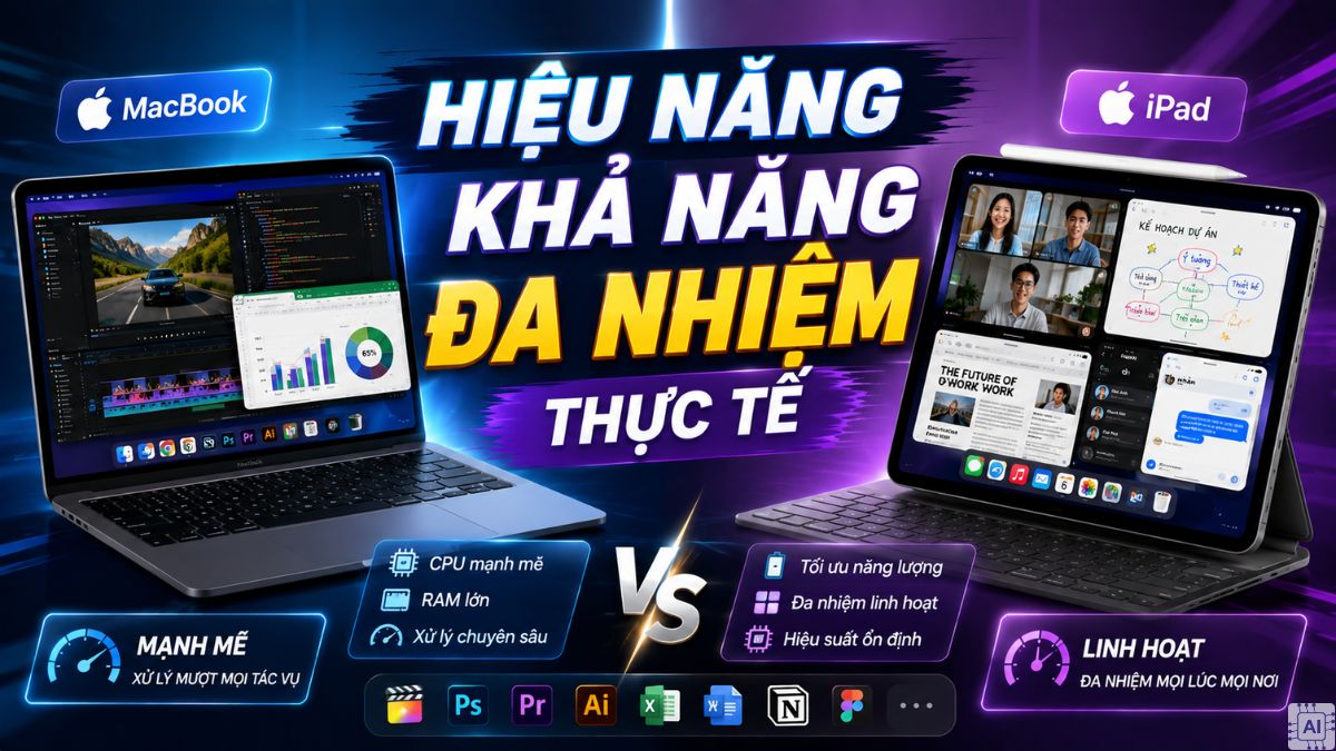 So sánh hiệu năng đa nhiệm thực tế giữa iPad và Macbook