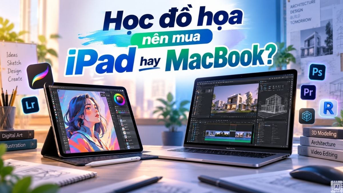 Học đồ họa nên mua iPad hay MacBook