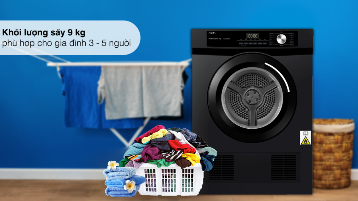 Máy sấy quần áo Aqua là lựa chọn ưu tiên cho các gia đình