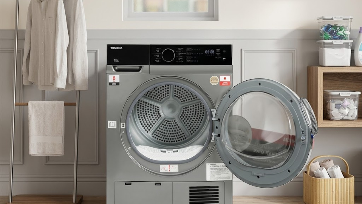 Máy sấy quần áo Toshiba TD-K90MEV nổi bật với thiết kế gọn gàng
