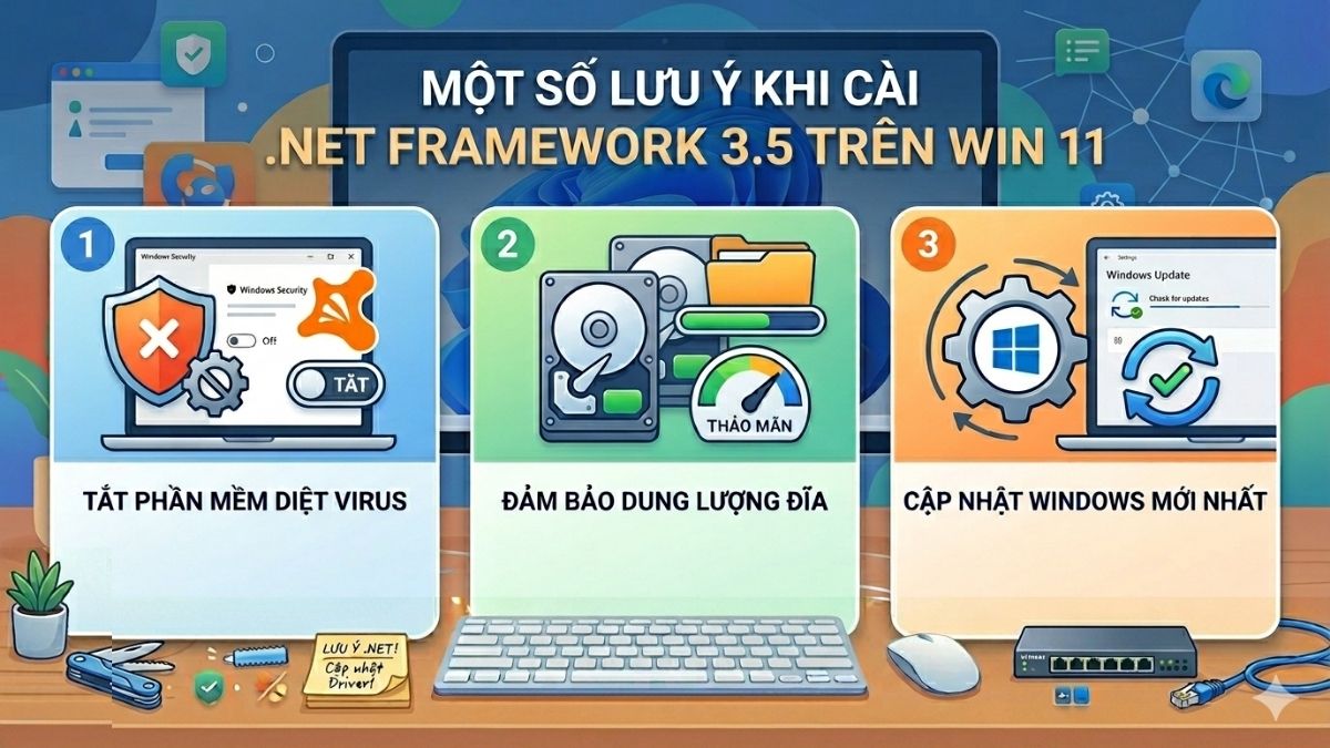 Một số lưu ý khi cài .NET Framework 3.5 trên Win 11