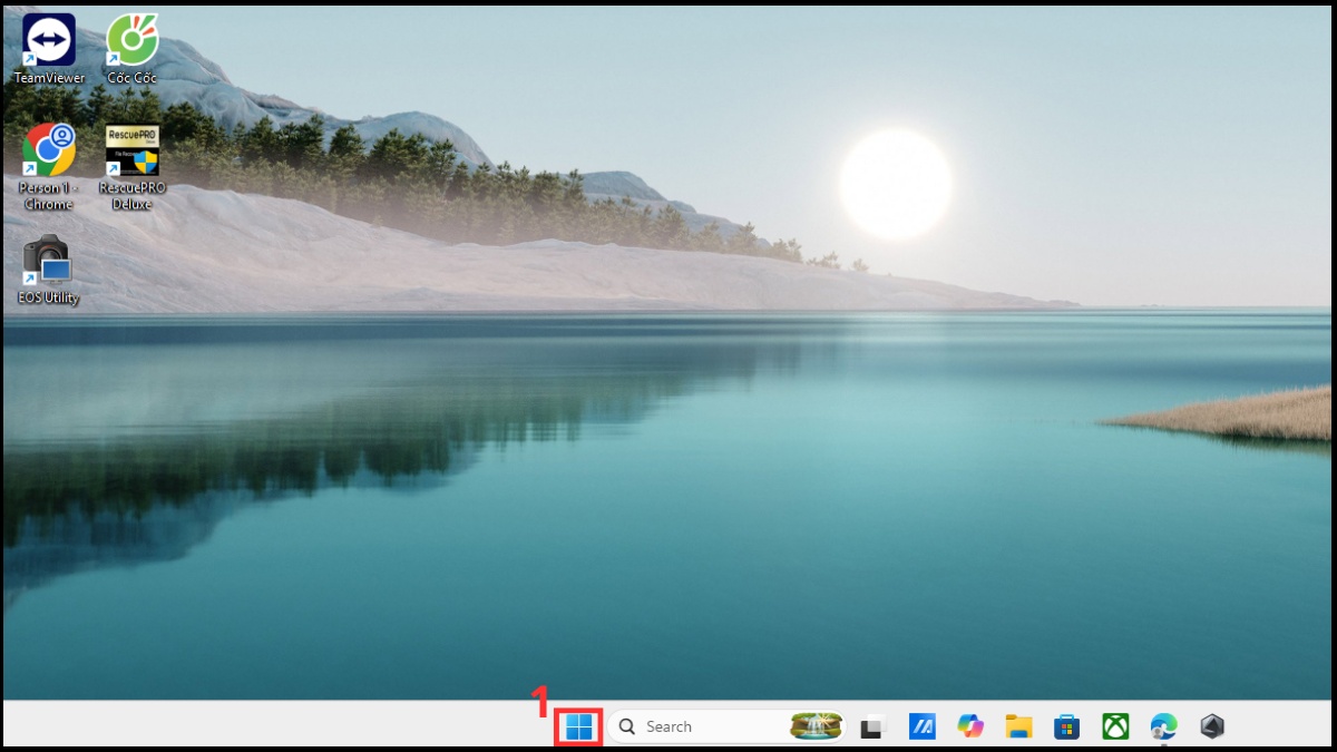 Nhấn biểu tượng Windows trên màn hình chính