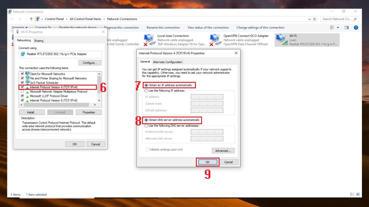Kiểm tra lại IP để khắc phục lỗi No Internet Win 10 bước 5 (Hình minh họa)
