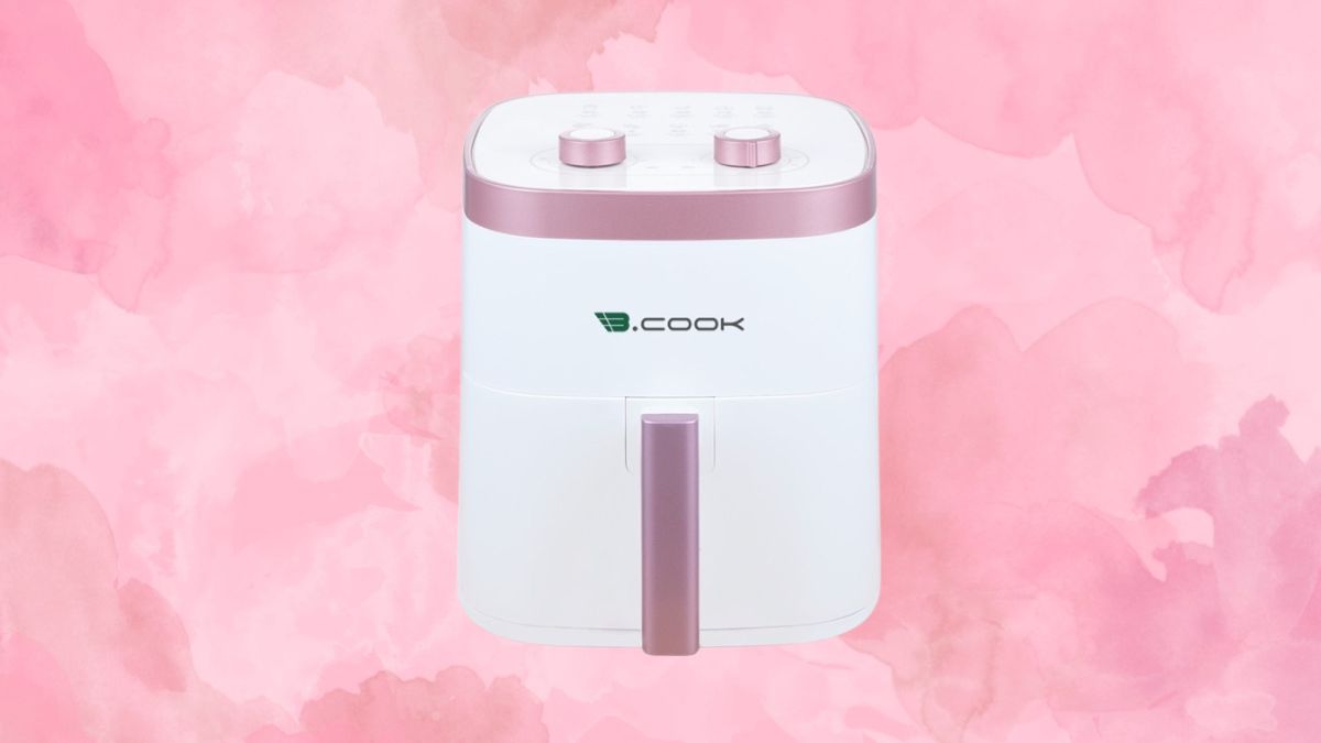 Nồi chiên không dầu B.COOK màu hồng hiện đại