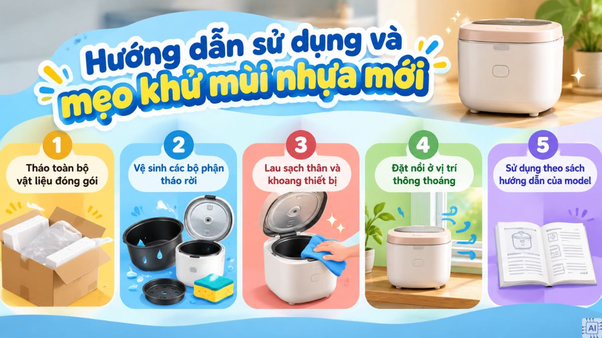 Hướng dẫn sử dụng và mẹo khử mùi nhựa mới bước 1