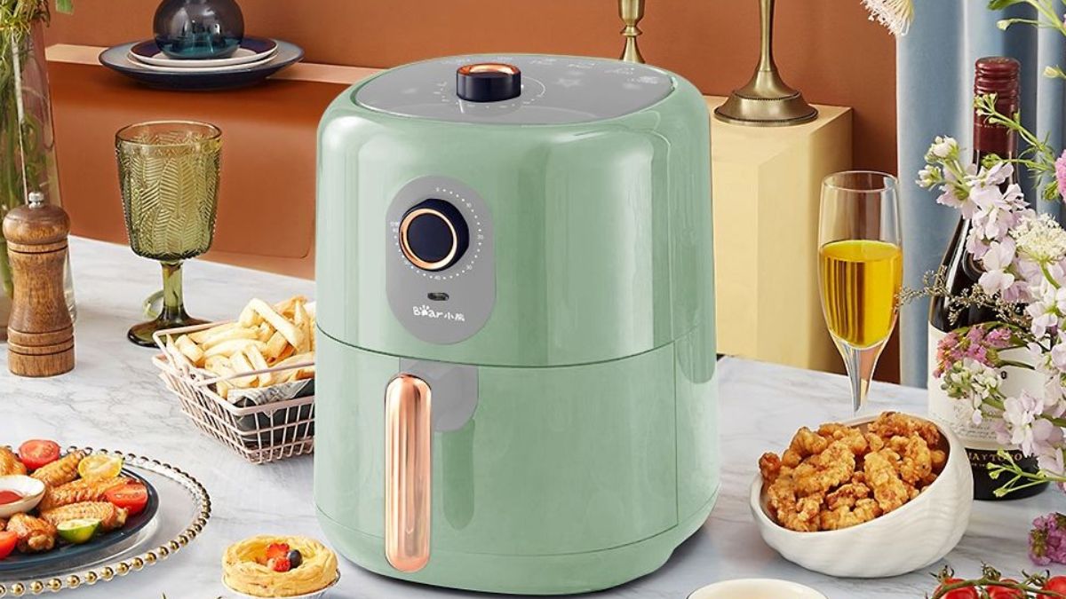 Nồi chiên không dầu Bear xanh pastel dễ thương