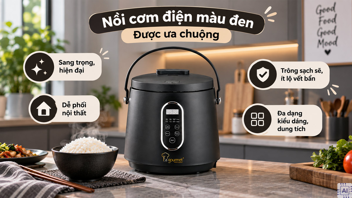 Ưu điểm của nồi cơm điện màu đen