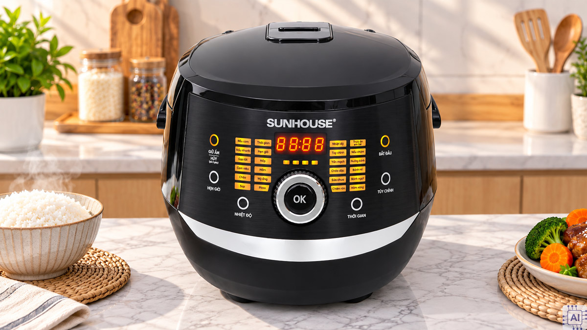 Nồi cơm điện Sunhouse màu đen SHD8911 1.8L