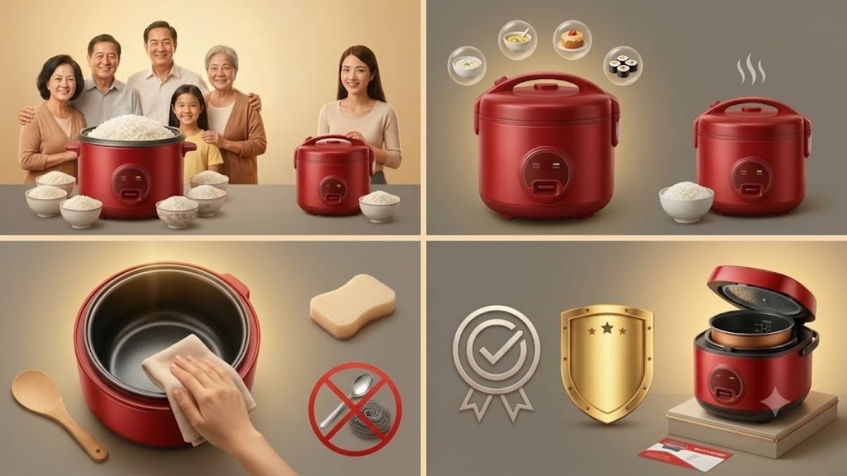 Kinh nghiệm chọn mua nồi cơm điện màu đỏ