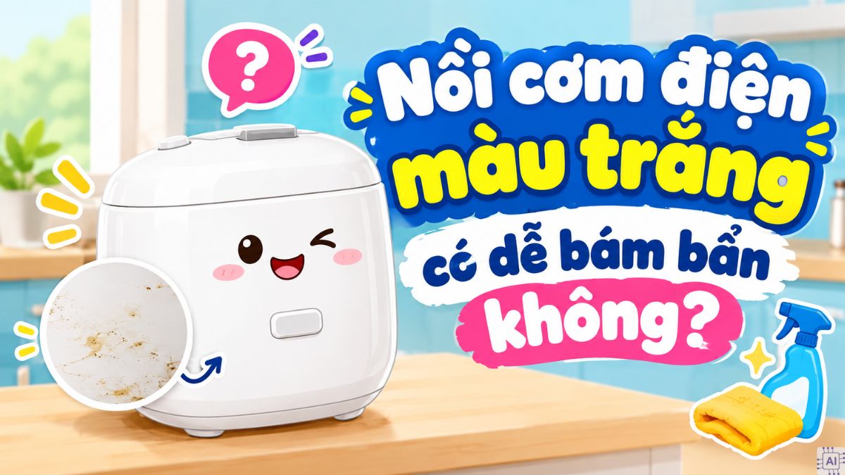 Nồi cơm điện màu trắng cần được bảo quản kỹ