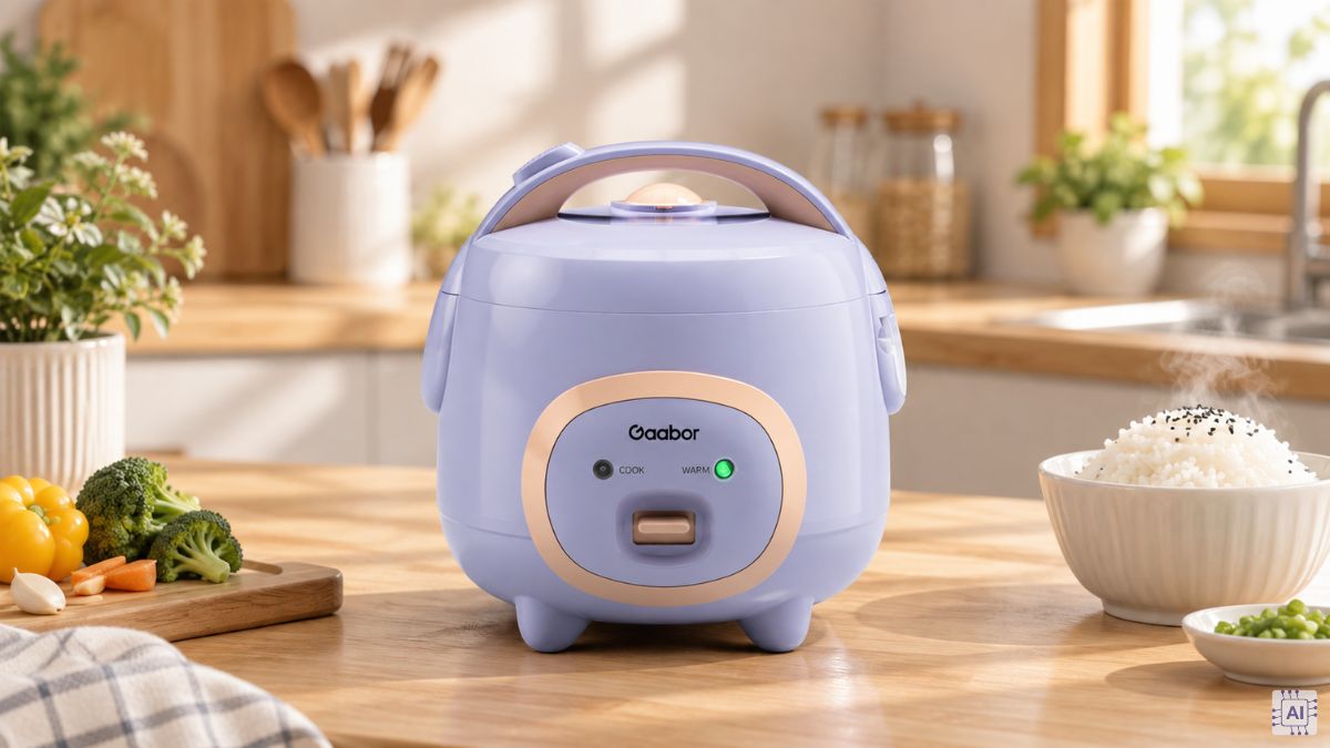 Nồi cơm điện Gaabor màu xanh dương nhỏ gọn