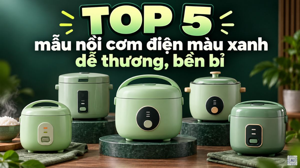 TOP 5 mẫu nồi cơm điện màu xanh dễ thương, bền bỉ