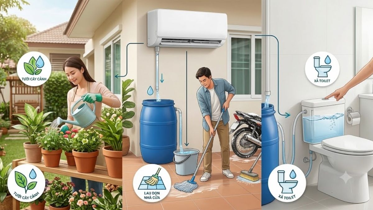 Những mục đích có thể sử dụng bước xả ra từ máy lạnh