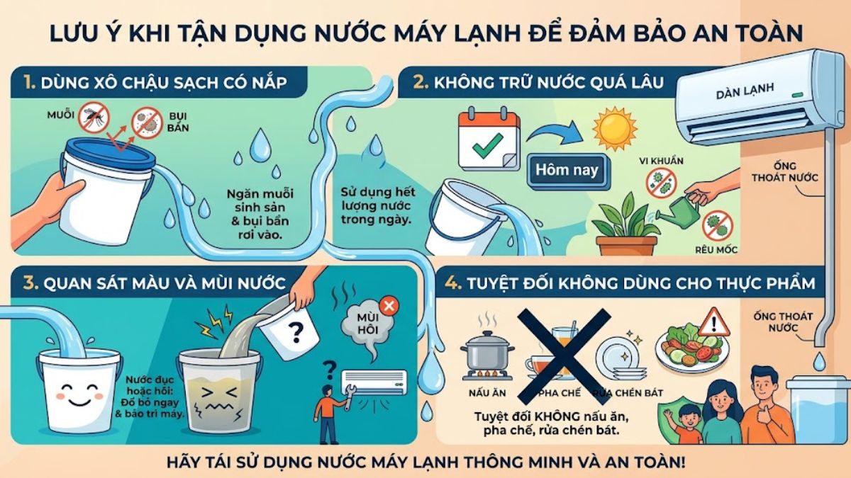 Những lưu ý khi tận dụng nước máy lạnh