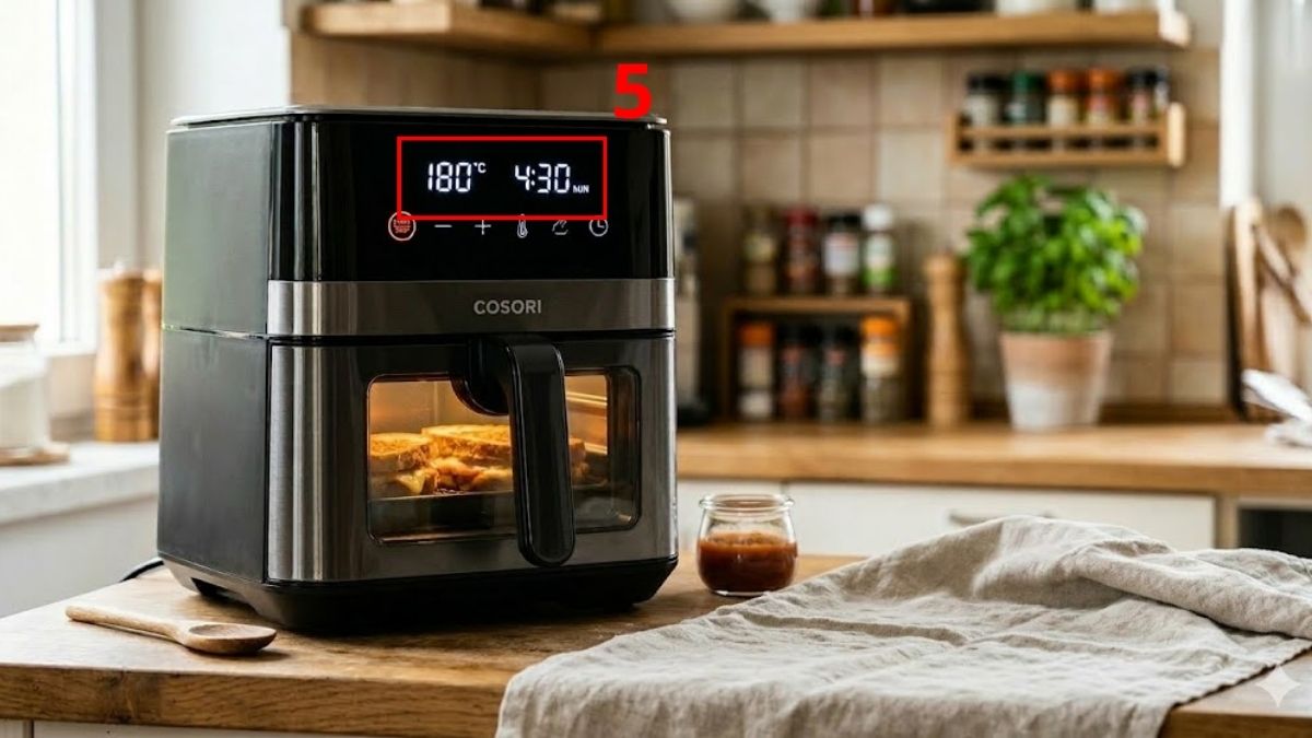 Nướng bánh mì sandwich bơ tỏi bằng nồi chiên không dầu bước 5