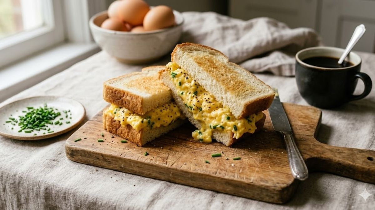 Sandwich trứng mềm đơn giản thơm béo
