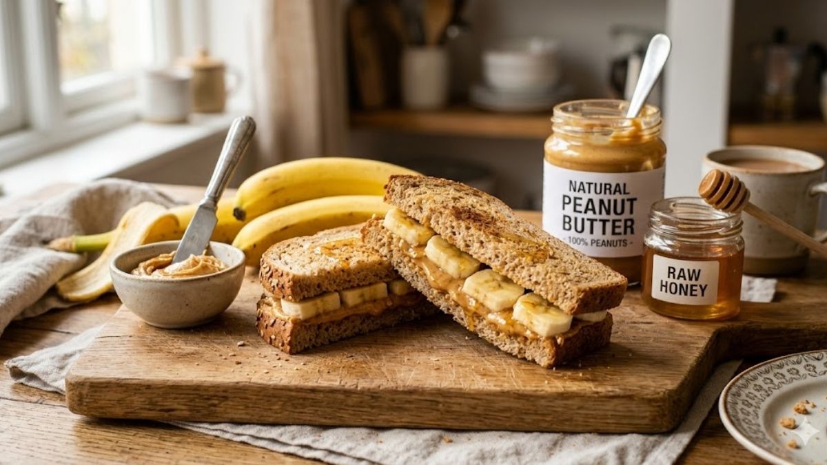 Sandwich bơ đậu phộng chuối ngon miệng