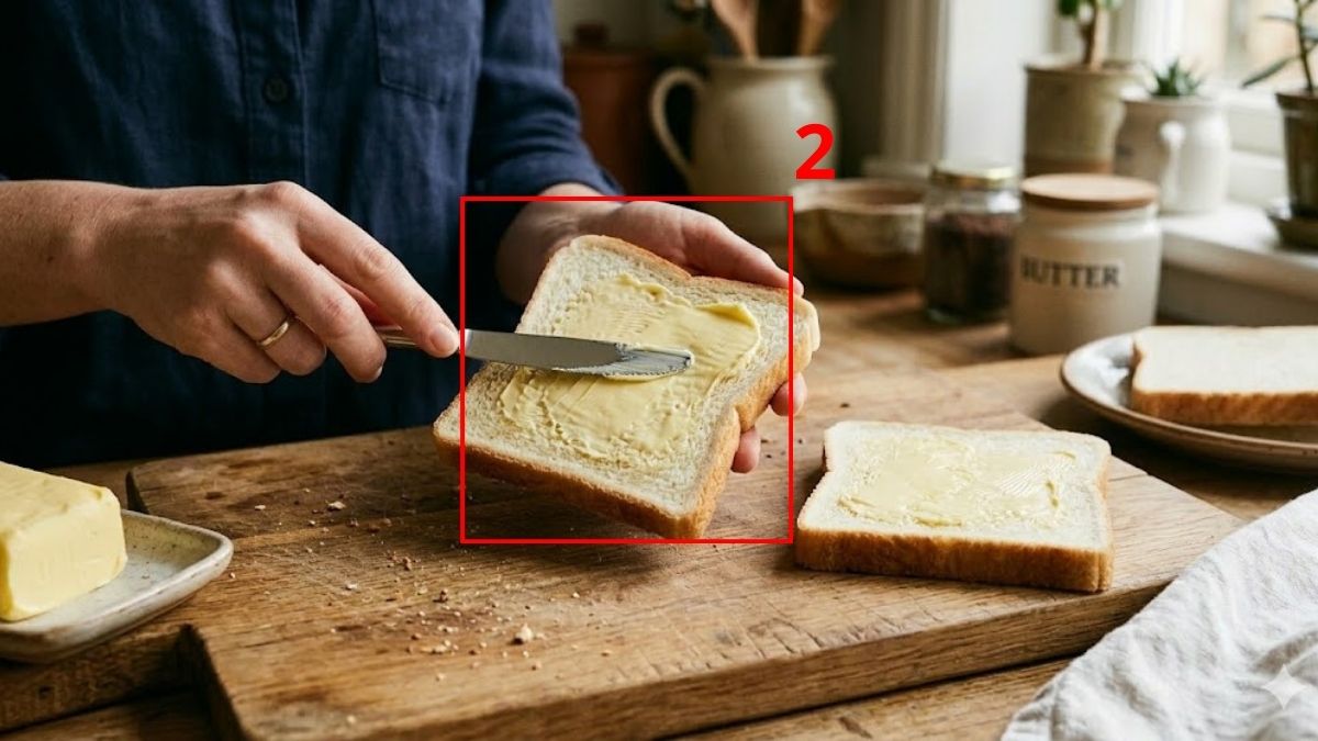 Nướng bánh mì sandwich giòn cơ bản bằng nồi chiên không dầu bước 2