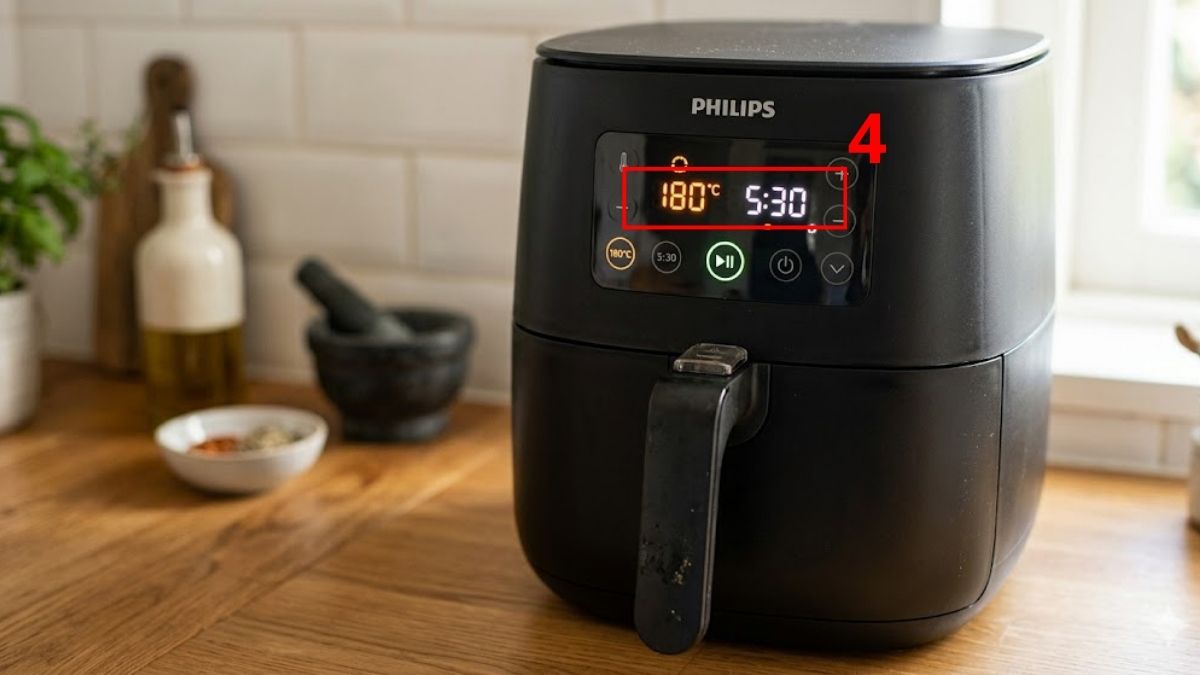 Nướng bánh mì sandwich trứng bằng nồi chiên không dầu bước 4