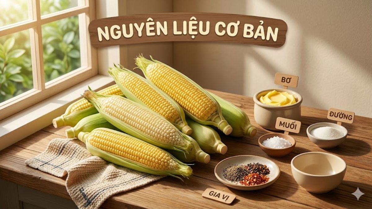 Nguyên liệu cơ bản cho món bắp nướng bằng nồi chiên không dầu