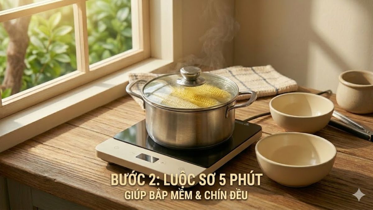 Hướng dẫn cách nướng bắp bằng nồi chiên không dầu đơn giản bước 2