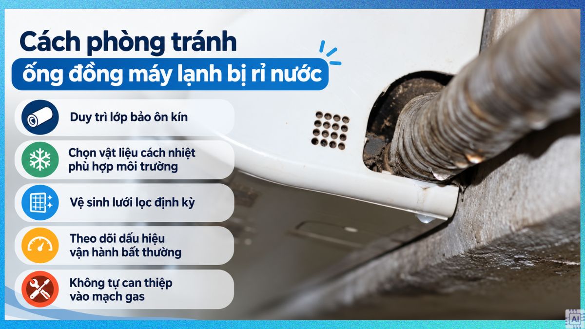 Cách phòng tránh ống đồng máy lạnh bị rỉ nước