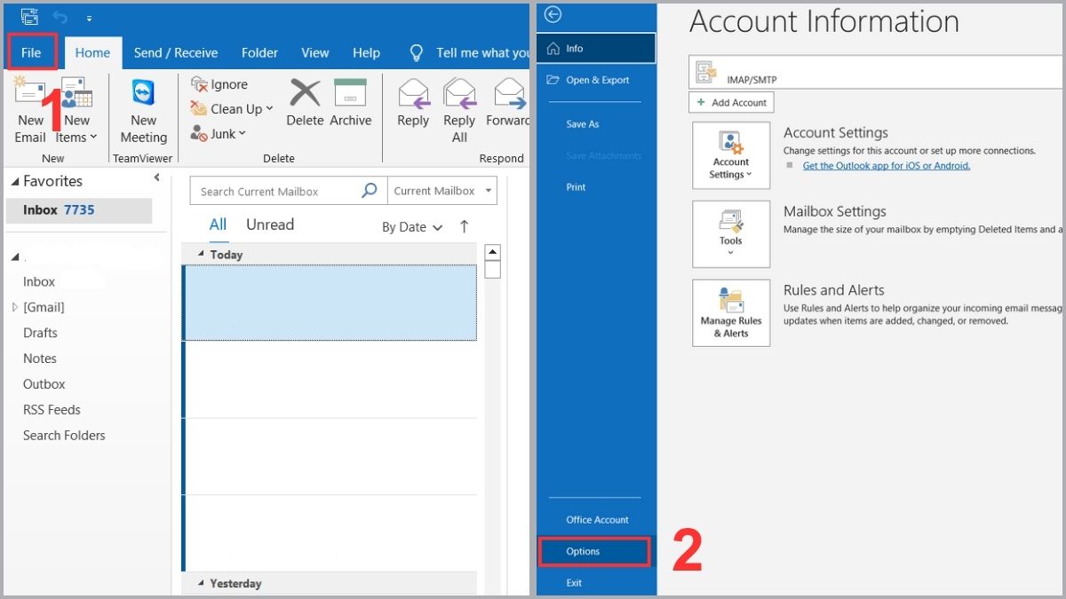 Cài đặt font chữ mặc định để khắc phục Outlook bị lỗi font bước 1