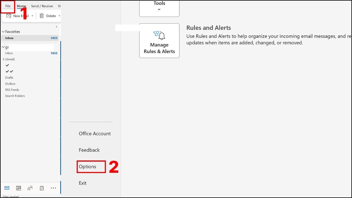 Tắt chế độ tương thích của Outlook bước 1