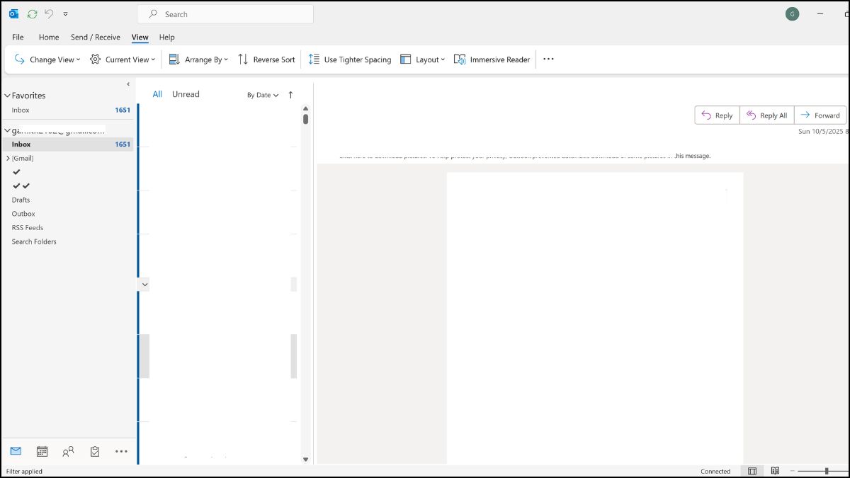 Bật lại Outlook sau khi tắt và xóa bộ nhớ