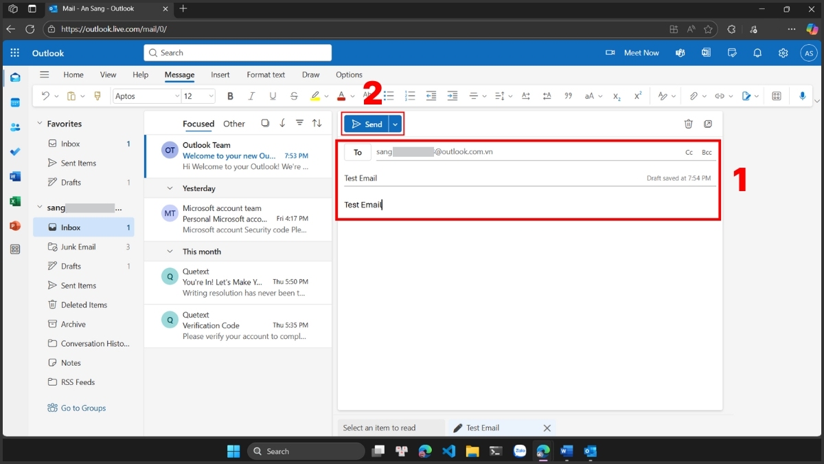 Kiểm tra lại dịch vụ Web mail