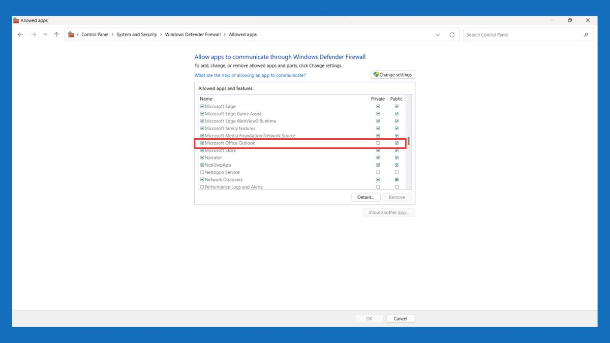 Kiểm tra lại cài đặt bảo mật để khắc phục Outlook không nhận được mail mới