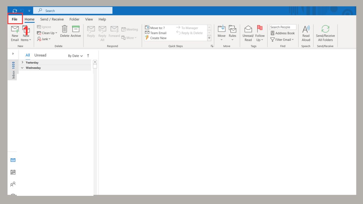 Kiểm tra lại rule, bộ lọc trong Outlook bước 1 