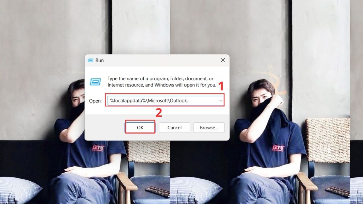Xóa bộ nhớ Cache của Outlook bước 1