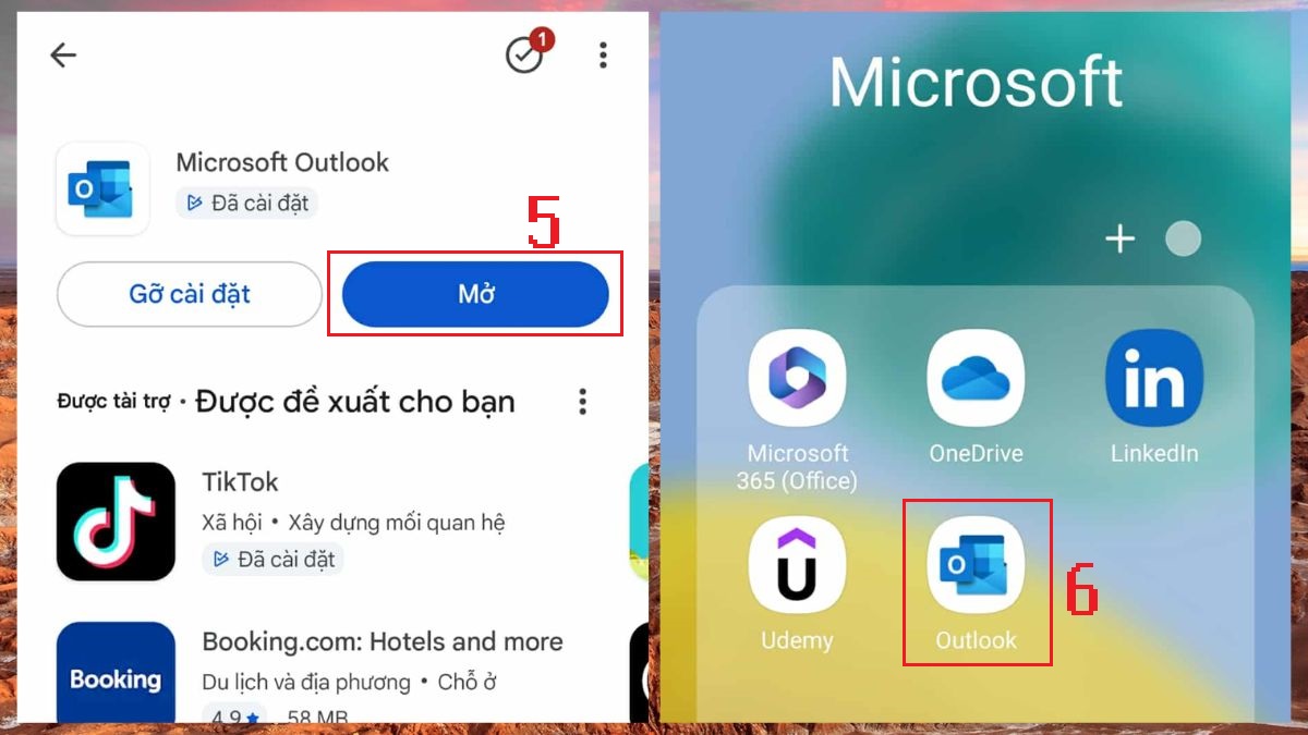 Cách cài đặt ứng dụng Outlook về điện thoại bước 3