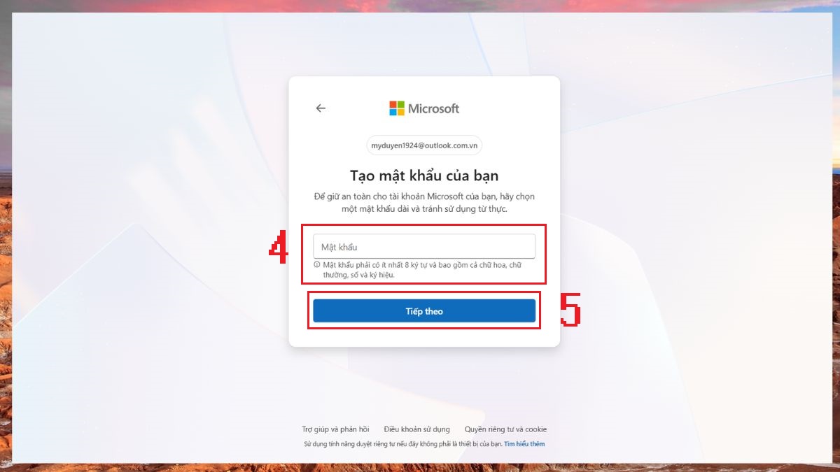 Tạo tài khoản và đăng nhập trên máy tính bước 3